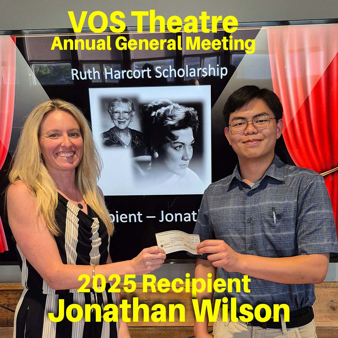 President Meghan Flindall presents the cheque to Jonathan Wilson